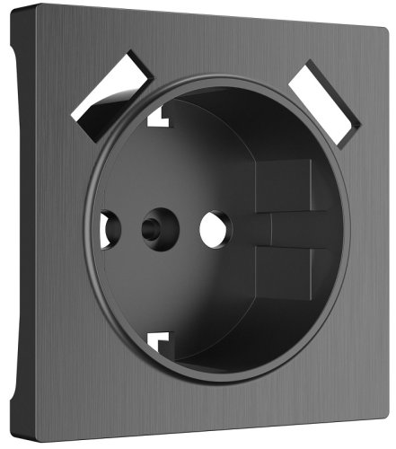 Лицевая панель Werkel для 1-м. розетки 220В+2хUSB графит рифленый картинка